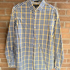 Banana Republic Button-up Dress Shirt - Men's L - Yellow and Blue